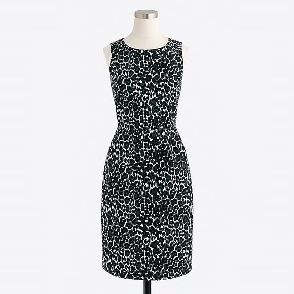 J. Crew Factory Cotton Sheath Leopard Dress - Picture 1 of 3